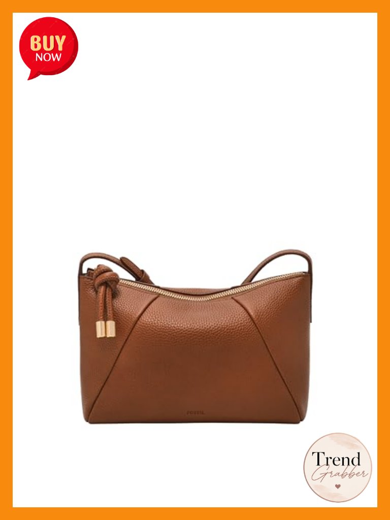 Genuine Leather Crossbody Bag With Zip Closure - Small Satchel
